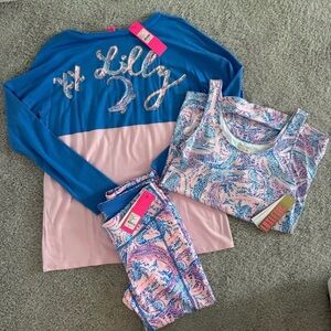 Lilly Pulitzer Luxletic Set - Blue and Pink Pattern